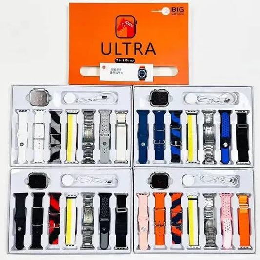 Y80 Ultra Smart Watch 8 in 1 β Ultra 2 Smartwatch with 8 Straps Gift Pack